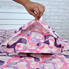 Cotton Double Bedsheet With 2 Pillow Covers - 87 X 100 Inches, Purple & Pink | Smooth & Comfortable For Daily Use - All Weather Coziness & Bedroom Style