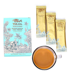 TGL Co. Kadak Masala Chai Instant Tea Premix - 196gm, 6.9 Ounce, 14 Single Serving Sachets | Anti Inflammatory & Anti Bacterial Properties - Rich Taste, Ready To Drink Chai | Medium Caffeine