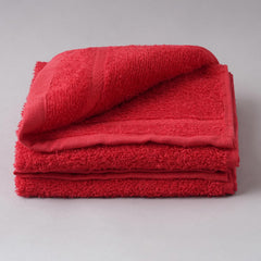 Welspun 100% Cotton Easy Care Hand Towel 400 Gsm | Quick Dry Ultra Soft Hand Towel (Red) - Pack Of 2