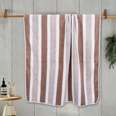 Black Gold The Finer Touch Microfiber Hand Towel 250 Gsm | Soft & Quick Dry, Super Absorbent, Lightweight Towel (Brown & White) - Pack 0f 1