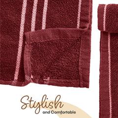 100% Cotton Hand Towels 600 Gsm | Super Soft, Absorbent, Quick Dry Hand Towel For Gym & Workout (Maroon, Pack Of 4)