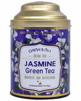 San-Cha Jasmine Green Tea - 25 Biodegradable Tea Bags | Aromatic & Refreshing China's No 1 Detox Tea - Environment Friendly & Made In Corn Fiber | Low Caffeine