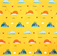 Printed Kids Bedsheet For Queen Size With 2 Pillow Covers - 90 X 100 Inches, Yellow | Soft & Skin-Friendly Fabric | Suitable For All Seasons