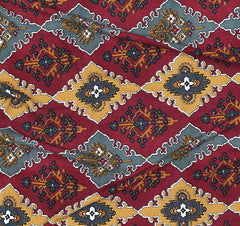 Pure Microfiber Double Bedsheet With 2 Pillow Covers - 88 X 90 Inches, Maroon & Grey | Traditional Jaipuri Rajasthani Handcrafted Design Bedsheet