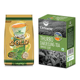 Goodricke Combo Pack Of 2 X 250gm, 8.8 Ounce Each - Thurbo Darjeeling Tea & Super Cup Gold Tea | 100% Pure & Original Single Estate Whole Leaf Tea - Low Caffeine Loose Leaves