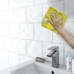 Softspun Microfiber Cleaning Cloths Towel Set 340 Gsm | Highly Absorbent Lint And Streak Free Multi-Purpose Wash Cloth For Kitchen, Car, Stainless (2 Pcs)- Yellow