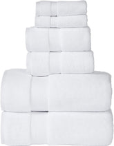 Senses By Riba Cotton Towel Bath, Hand & Wash 703 Gsm | All Cotton Zero Twist Premium Hotel & Spa Quality Highly Absorbent | Pack Of 6 (White)