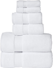 Senses By Riba Cotton Towel Bath, Hand & Wash 703 Gsm | All Cotton Zero Twist Premium Hotel & Spa Quality Highly Absorbent | Pack Of 6 (White)