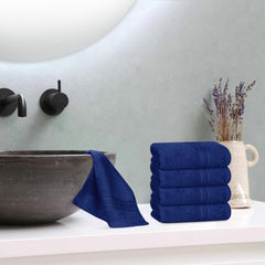 Boutiquo Ultra Soft 100% Cotton Washcloths 1800 Gsm | Contains Face Cloths Compact & Lightweight Multi Purpose Washcloths - Navy Blue (12 Piece)