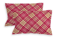 Super Soft Cotton Feel Bedsheet For Double Bed King Size With 2 Pillow Covers | 100 X 108 Inches, Red & Gold | Perfect For All Season Comfort