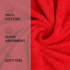 Welspun 100% Cotton Quik Dry Bath Towel 380 Gsm | High Absorbency Super Soft, Fast Drying Bath Towels | Large Size Bath Towel For Men & Women (Red)