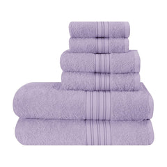 Boutiquo 100% Cotton 2 Bath, 2 Hand & 2 Face Towels 1800 Gsm | Eco-Friendly Towels For Men & Women Ultra Soft & Highly Absorbent - Purple (Set Of 6)