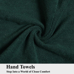 Fresh From Loom Luxury Fur Collection Hand Towel 500 Gsm Napkins Cotton High Absorbency Double Stitched Size (Dark-Green) - Set Of 4