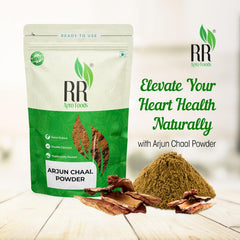Rr Agro Foods Arjuna Chaal Terminalia Brak Powder, Herbal Remedy For Heart & Blood Vessels Health, High Blood Pressure & Cholesterol | 400gm 0.8lbs