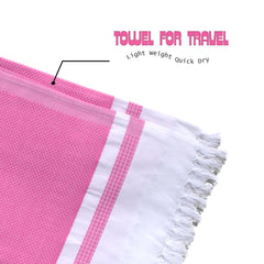 Pure Cotton Turkish Bath Towel 350 Gsm | Extra Soft Plush Light Weight Quick Dry Travel Thin Towels (Baby Pink)