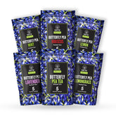 Blue Tea Assorted Butterfly Pea Flower Tea Sampler - 6 Flavors Variety Pack, 30 Tea Bags | Flower Based Herbal Tea - Caffeine Free, Non-GMO, Natural Ingredients | Assortment Box