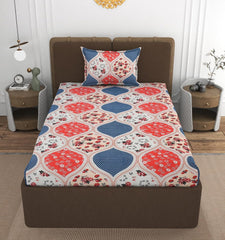 Elastic Fitted Bedsheets Single Bed With 1 Pillow Cover - Size 36 X 72 X 10 Inches, Multicolor | 100% Premium Fabric Is Lightweight, Soft & Comfortable