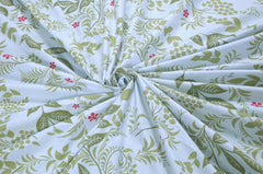 Flat Double Bedsheet With 2 Pillow Covers | Queen Size - 88 X 96 Inches, Light Green & White | Durable & Long Lasting Bedsheet