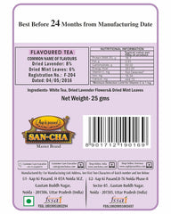 San-Cha Silver Needles Lavender White Tea - 25gm, 0.8 Ounce | Stress Relief & Cleansing, Supports Calmness - Low Caffeine, Richest In Antioxidants