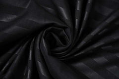 Stripe Glace Cotton 1 Double Bedsheet With 2 Pillow Cover - 91 X 90 Inches, Black | Fade Resistant & Durable Breathable & Wrinkle Free Bed Sheet