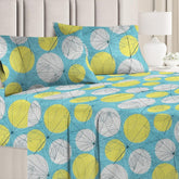 100% Microfiber Cotton Bedsheet For Double Bed With 2 Pillow Covers | 86 X 90 Inches, Sky Blue & Grey | Light Weight & Easy To Wash At Home