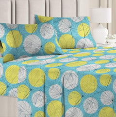 Premium 1 Double Bedsheet With 2 Matching Pillow Covers - 90 X 90 Inches, Sky Blue | 160 Thread Count Super Soft Microfiber Breathable & Wrinkle Free - 3 Pcs Set