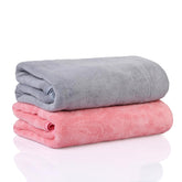 Glivary Microfiber Bath-Soft Towels 640 Gsm | With Hook Quick Dry Super Absorbent-Bath Towel For Men & Women (Grey & Pink) | Pack Of 2