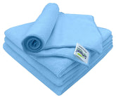 Softspun Microfiber Cloth 340 Gsm | Thick Lint & Streak Free Multipurpose Cloths Automotive Microfibre Towels (4 Pcs) Sky Blue