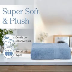 Ambra Linens 500 Gsm Highly Absorbent Towel, 100% Cotton, Soft & Plush, All Seasons Use, Large, Everyday Use, Durable (Sky Blue)