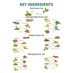 TE-A-ME Green Tea Suraksha Pack - 2 Boxes X 40 Tea Bags | Moringa+ Ashwagandha+ Kadha+ Tulsi Green Tea - Detox Green Tea & Slimming