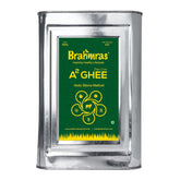 Natural Premium A2 Cow Ghee By Brahmras | Rich In Vitamins Using Traditional Bilona Method Cow Ghee Good For Cooking | (5 Litr) 169.0 Ounce | Tin Pack