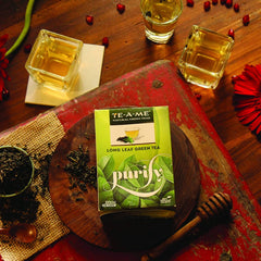 TE-A-ME Purity Long Leaf Green Tea - Pack Of 3 X 200gm, 7.05 Ounce Each, 420 Cups | Increase Metabolic Rate, 100% Natural Ingredients - No Artificial Oils, Aroma Or Flavor