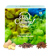 Tea Culture Of The World Throat Rescue Green Tea - 16 Tea Bags | Premium First Quality Green Teabags - Medium Caffeine