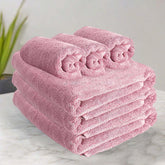 Heelium Bamboo Towel Set 3 Bath & 3 Hand Towel 1900 Gsm | Super Soft & Antibacterial Towel (Peach)