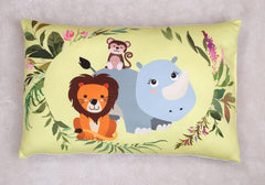 Cotton Baby Pillow With Super Soft Imported Fabric, 1 Month To 5 Year Kids Pillows - 12 X 18 Inch | Animal & Cartoon Prints, Kid Pillow For Sleep, Bed Set, Head Shaping, Neck Support