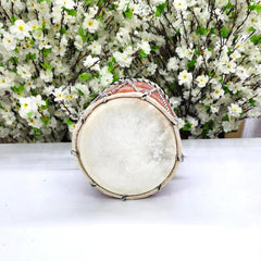 12 Inch Dholak Kids Dhol Or Dholak With 2 Sticks - Brown | Perfectly Symmetric Round Dholak - Dholak For Festival, Wedding, Satsang | Punjabi Dhol Drum, Housewarming Gifts