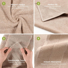 The Veloure 100% Cotton Jumbo Extra Large Bath Towel 550 Gsm | Super Soft & Fluffy Hotel & Home Use Bath Towel (Sand)