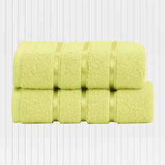 Spread Spain 100% Cotton Face Towel 600 Gsm | Roman Face Towel Super Absorbent Soft & Quick Dry Towels (Canary Yellow) -Set Of 2