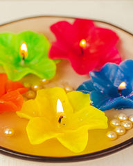 FLOATING FLOWER MULTI COLOUR CANDLES PACK OF 5 PERFECT FOR FESTIVE CANDLE