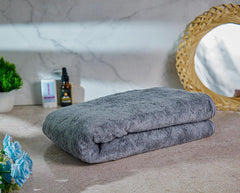 Fezora Microfiber Bath Towels 500 Gsm | Large Size Bath Towel- Super & Absorbent With Hook Quick Dry Towel For Men & Women (Grey)