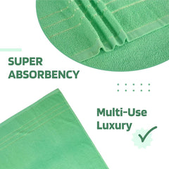 Kuber Industries Bath Towel 1350 Gsm | Towel For Bath, Gym, Travel & Beach | Plain Lining (Green)- Pack Of 3