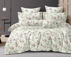 Super Soft Cotton King Size Bedsheet With 2 Pillow Cover + Comforter - 72 X 78 Inches, Multicolor | All Around Elastic Fitted | Skin Friendly & Long Lasting