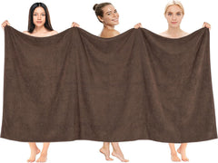 Tiqh 100% Organic Cotton Bath Towel 500 Gsm | Highly Absorbent & Quick Dry Extra Large Bath, Beach Towel Jumbo Bath Sheet Oversized Bath Towel (Brown)