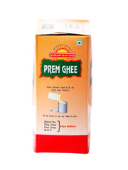 Organic Natural Agmark Desi Ghee By Prem Ghee | Healthy & Traditionally Prepared Curd-Churned Ghee Good For Heart Health | (1 Litr) 33.8 Ounce | Box Pack