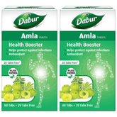 Dabur Amla Tablets Health Booster Rich In Antioxidants Provides Protection Against Infections | 60 + 20 Tablets Free , 100gm 0.2lbs Each Pack Of 2