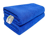 Softspun Microfiber Cleaning Cloths Towel Set 300 Gsm | Highly Absorbent Lint And Streak Free Multi-Purpose Wash Cloth For Kitchen, Car, Stainless (2 Pcs)- Blue
