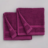 Welspun 100% Cotton Easy Care Hand Towel 400 Gsm | Quick Dry Ultra Soft Hand Towel (Dark Magenta) - Pack Of 2