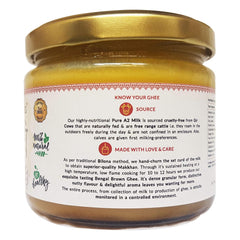 Natural Gir Cow'S A2 Bengal Special Brown Ghee By Purefoodorganics | Traditional Hand-Churned, Vedic Bilona Healthy Desi Cow Ghee | (250ml) 8.4 Ounce | Jar Pack