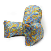 Backrest & Reading Pillow, Bed Support Pillow With High Armrests, Multicolor - X Large Size | 100% Cotton Removable Cover | For Back & Shoulder Support, Comfortable Pillow - Pack Of 1
