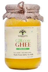 100% Pure Organic Desi Gir Cow Ghee By Vanalaya | Rich Source Of Vitamin A & Healthy Delicious Pure Desi Ghee | (500ml) 16.9 Ounce | Jar Pack